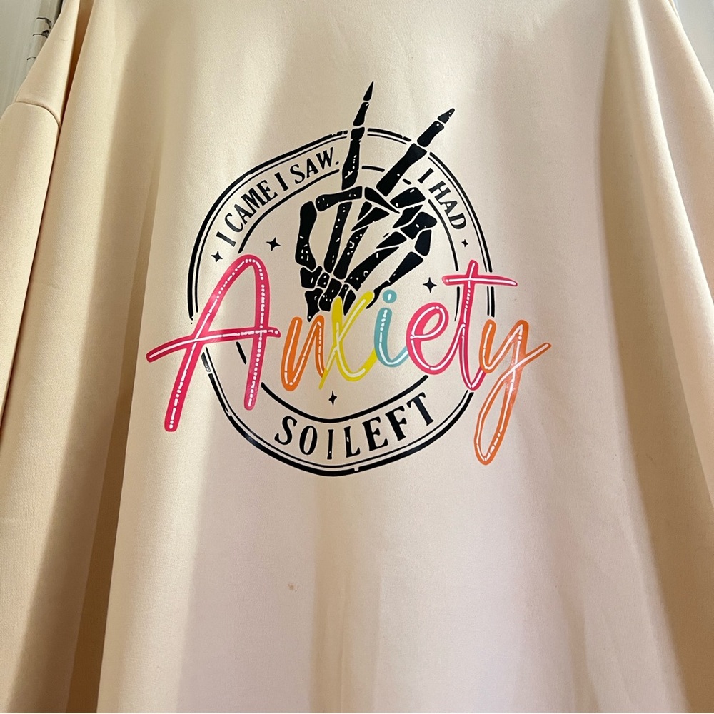 3XL Anxiety Sweatshirt w/o hood . - Picture 2 of 3